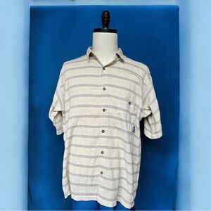 Patagonia M's short sleeved A/C Yarn-Dye shirt beige organic cotton 52916  | XL